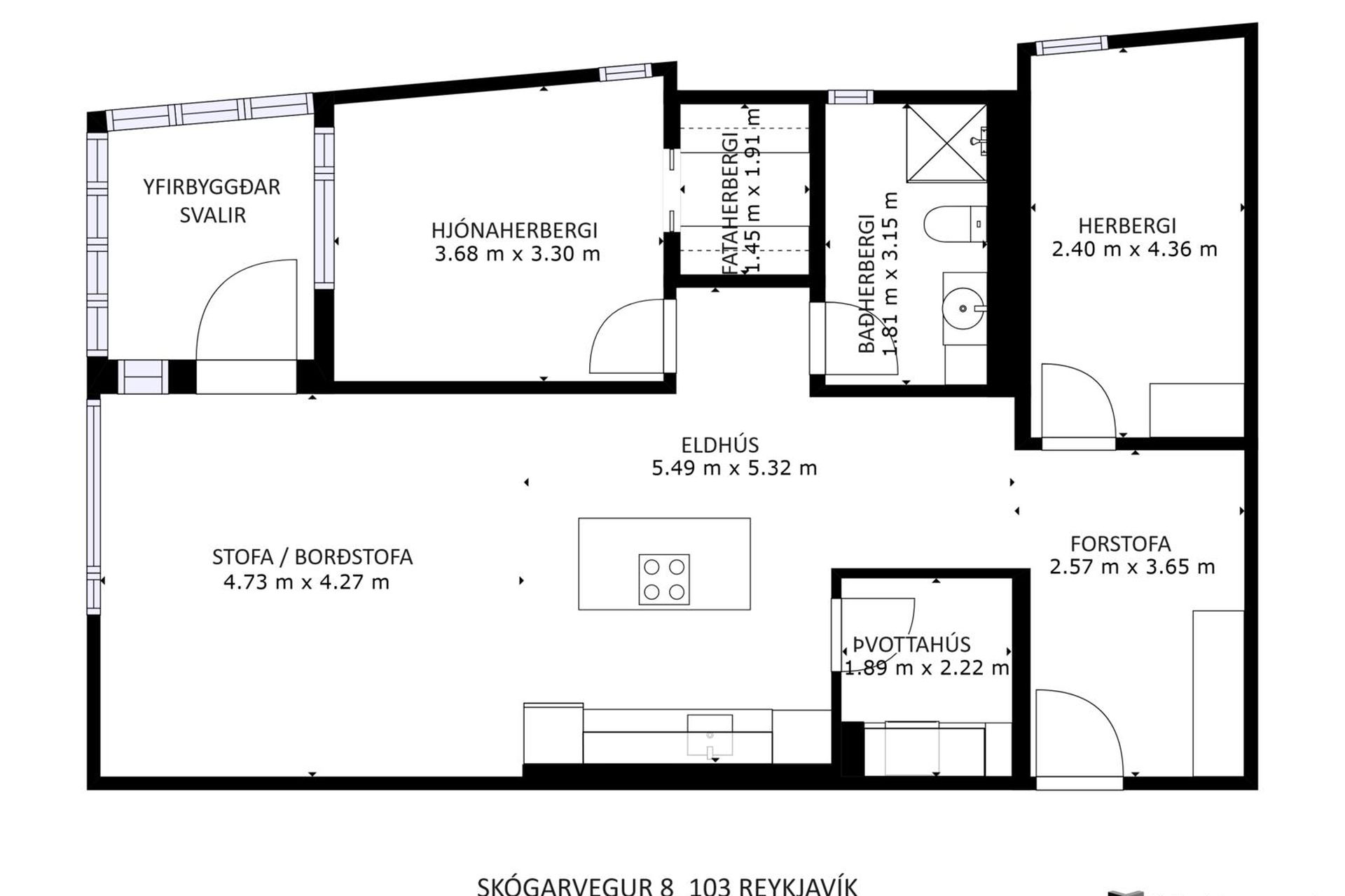 Skógarvegur 8 - 0203, 103 Reykjavík