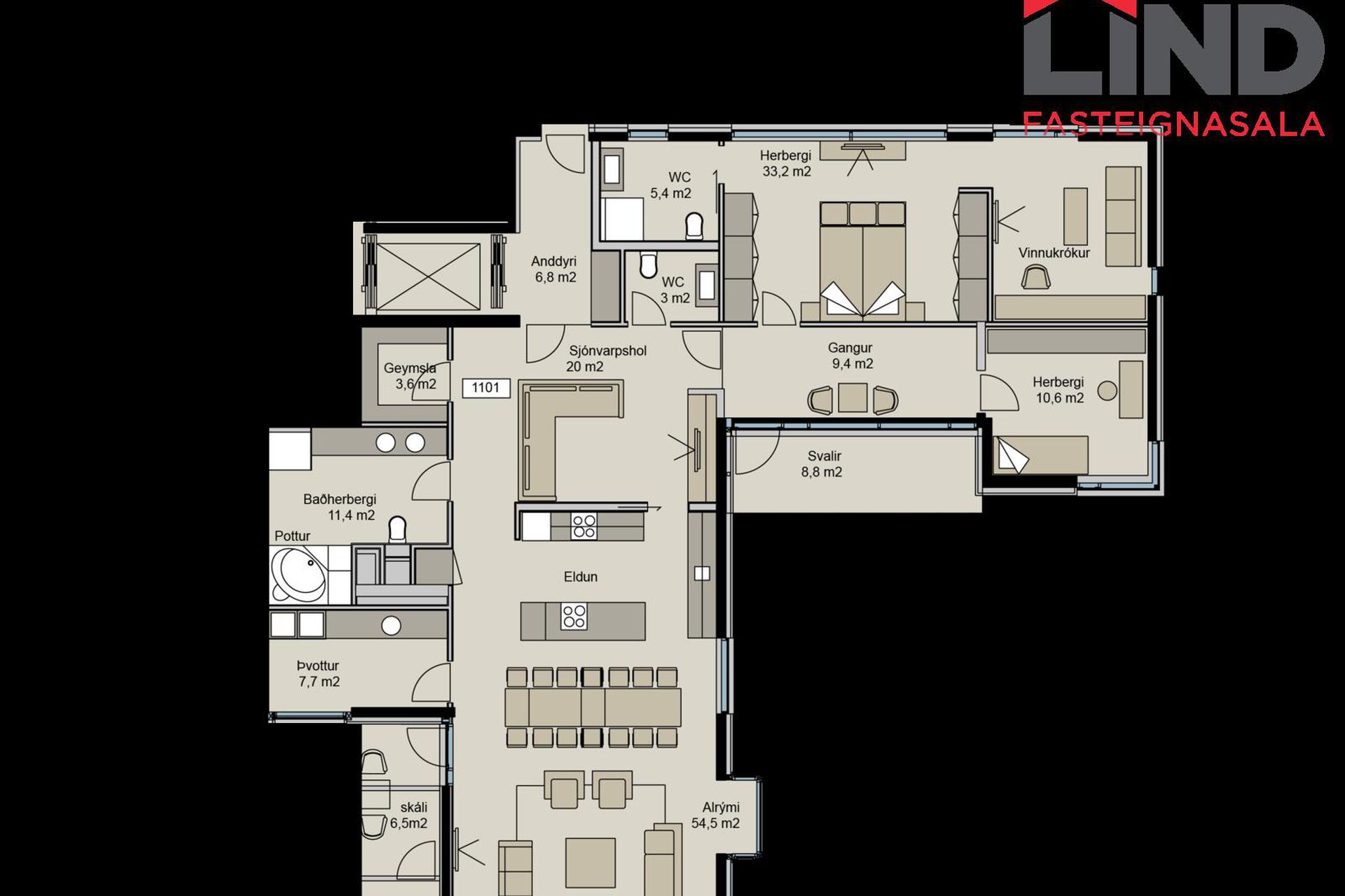 Bæjarlind 5 - 1101, 201 Kópavogur