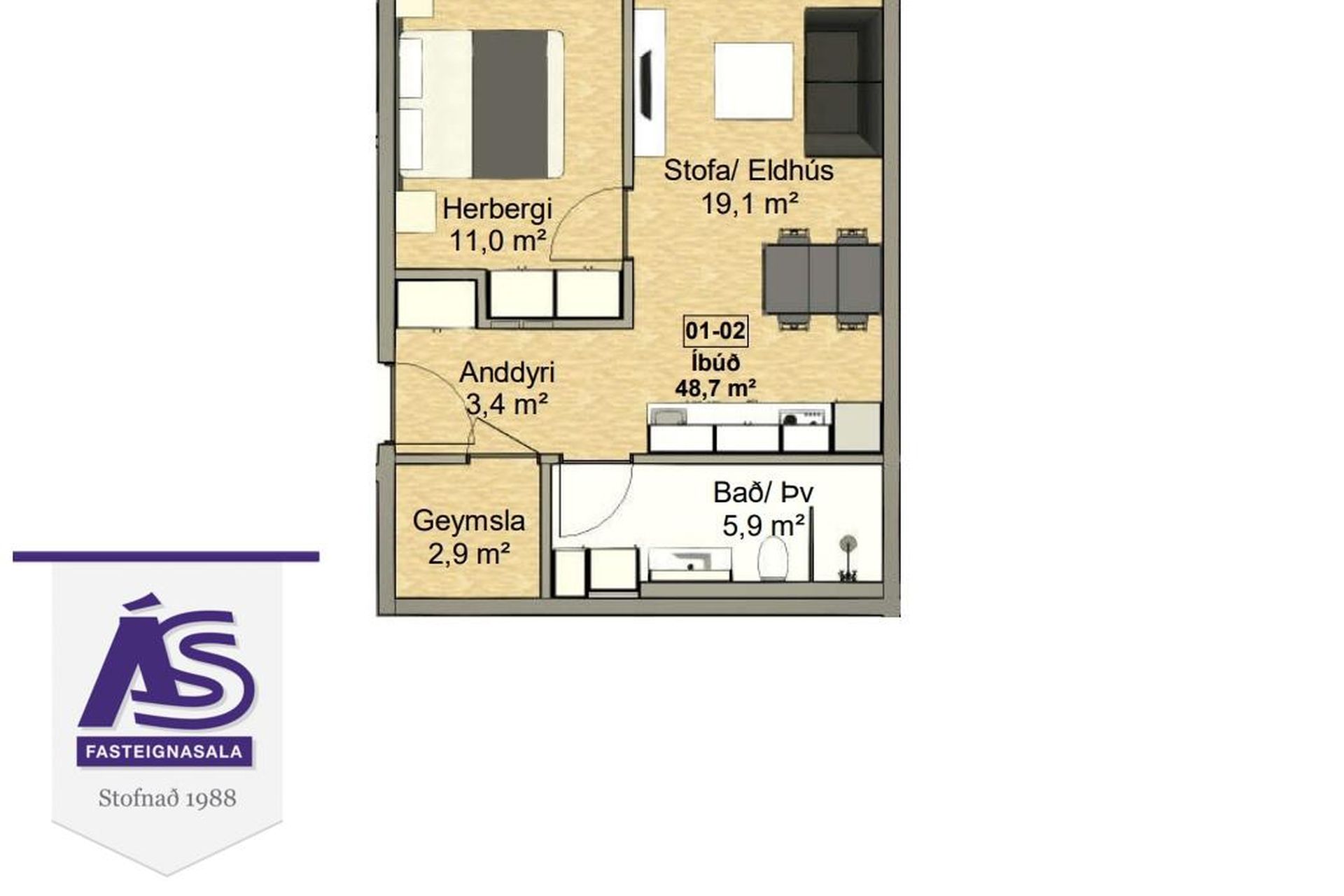 Jarpstjörn 1 - 0102, 113 Reykjavík