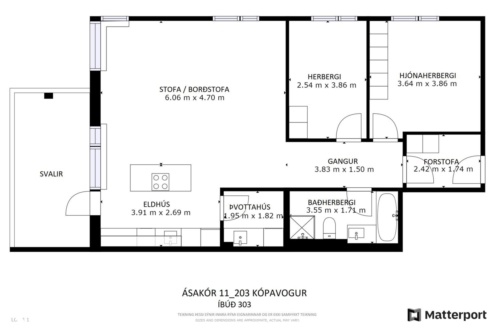 Ásakór 11 - 0203, 203 Kópavogur