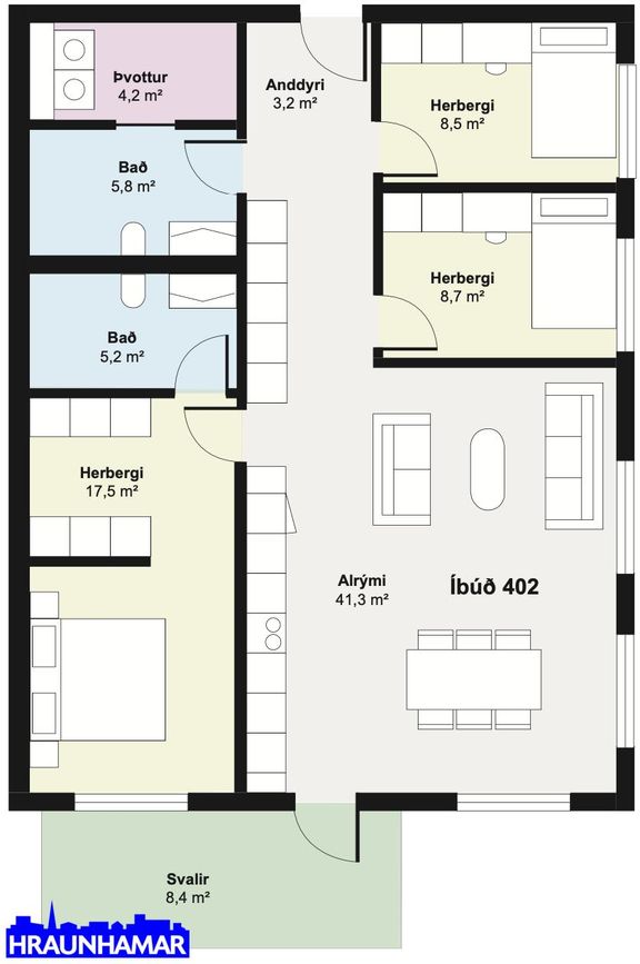 Baughamar 5 - 0402, 221 Hafnarfjörður