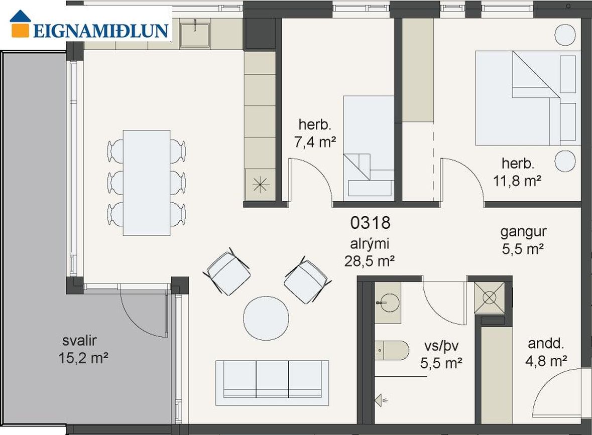 Skólatröð 8 - 0318, 200 Kópavogur