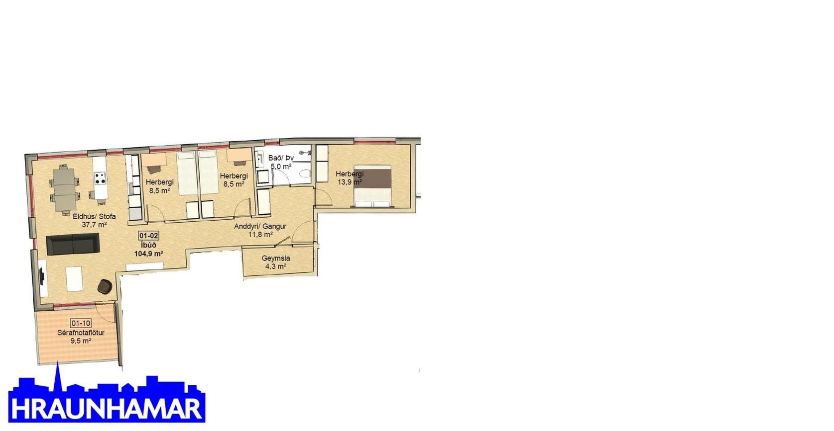 Hringhamar 5 - 0102, 221 Hafnarfjörður