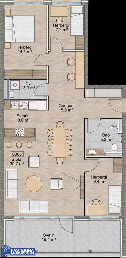 Bolholt 7 - 0305, 105 Reykjavík