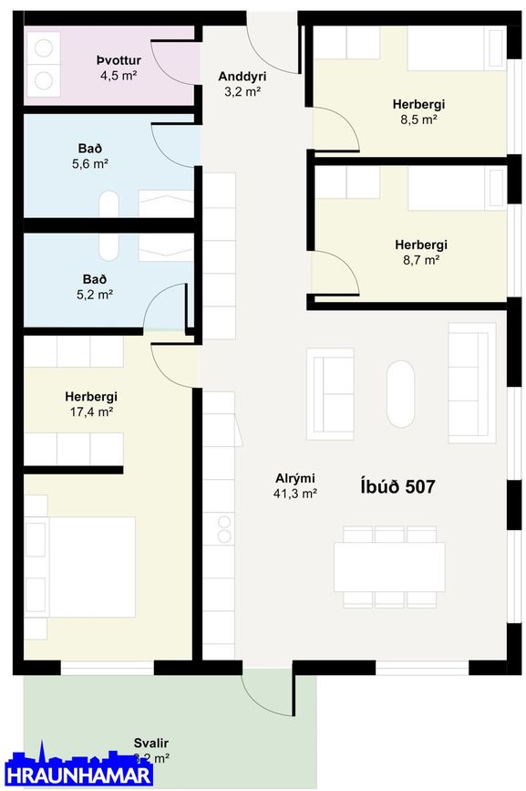 Baughamar 7 - 0507, 221 Hafnarfjörður