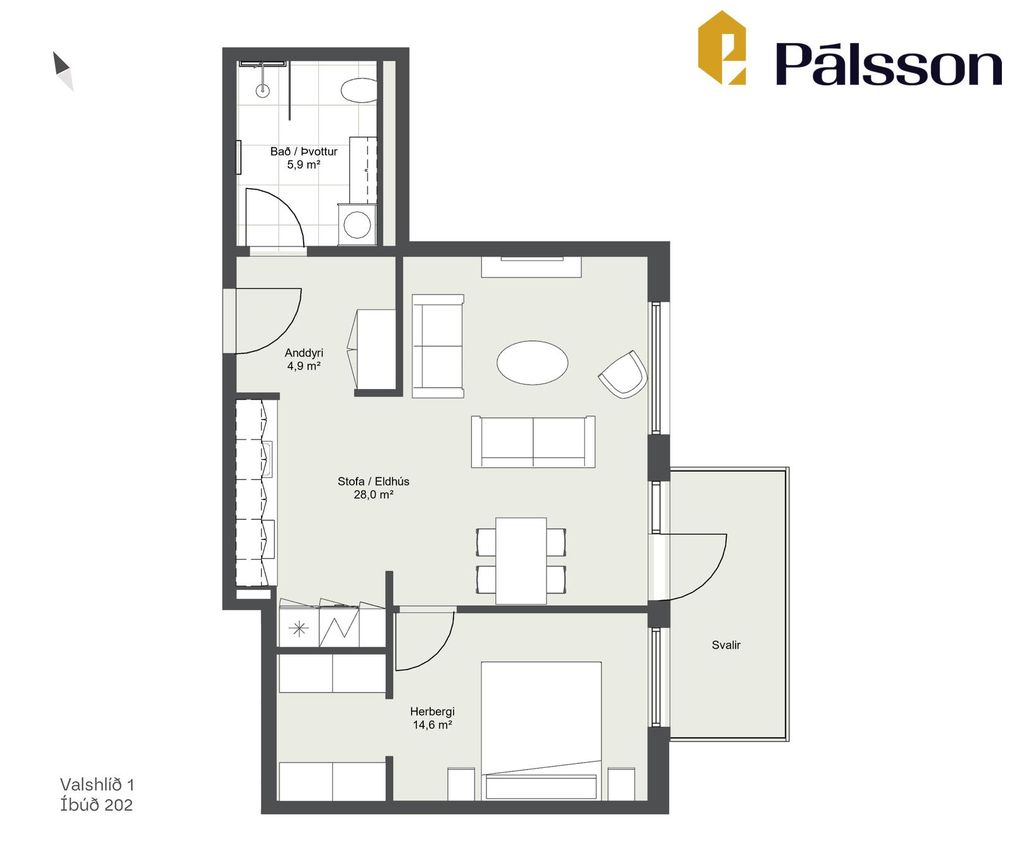 Valshlíð 1 - 0202, 102 Reykjavík