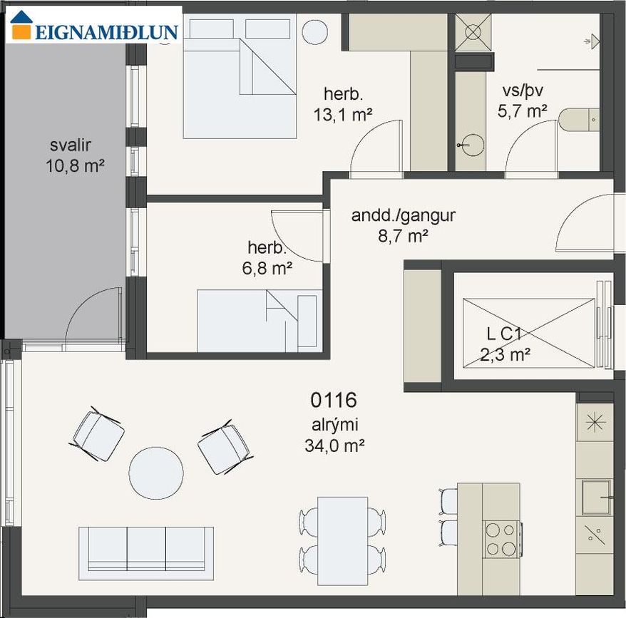 Skólatröð 8 - 0116, 200 Kópavogur
