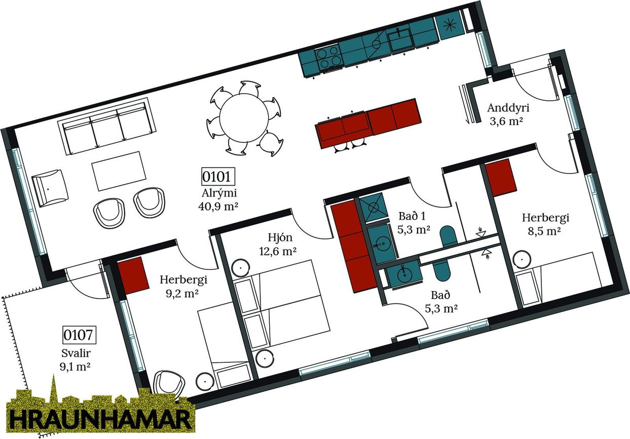 Áshamar 20 - 0101, 221 Hafnarfjörður