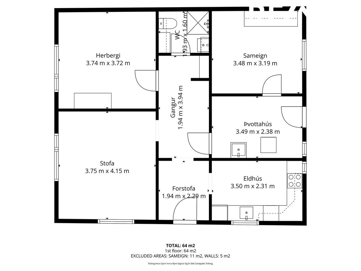 Hjallavegur 14 - 0001, 104 Reykjavík