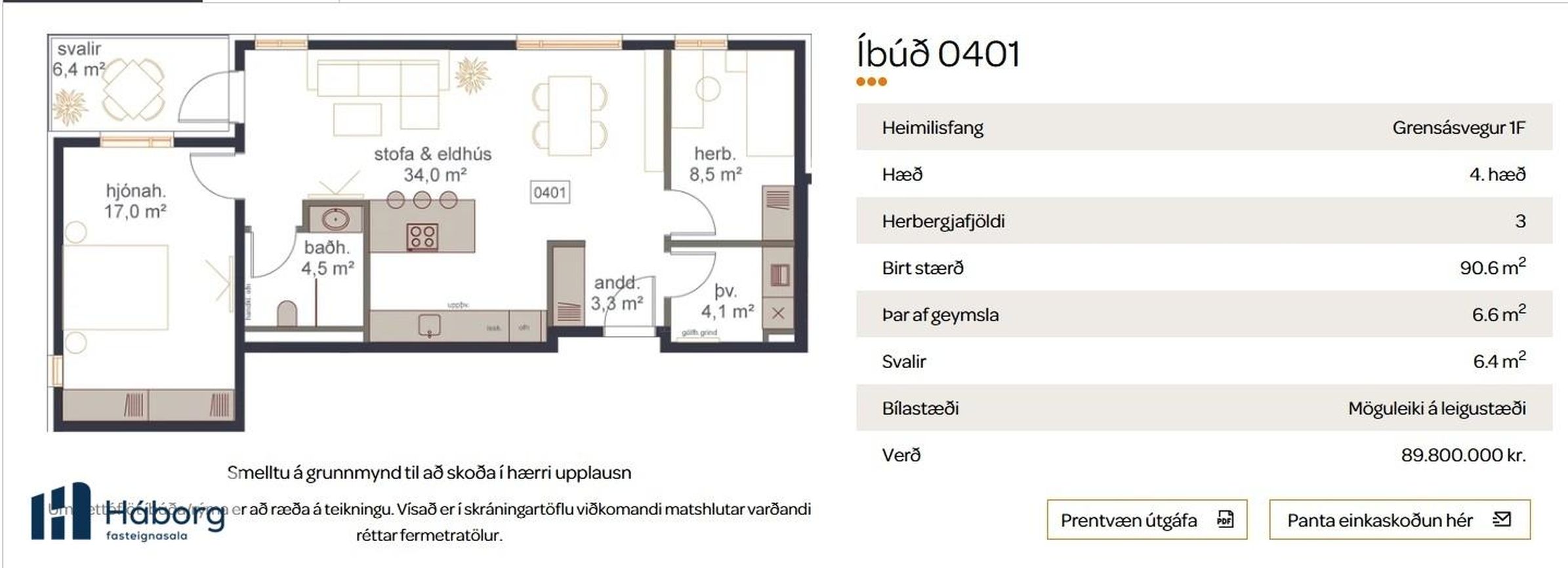 Grensásvegur 1F - 0401, 108 Reykjavík