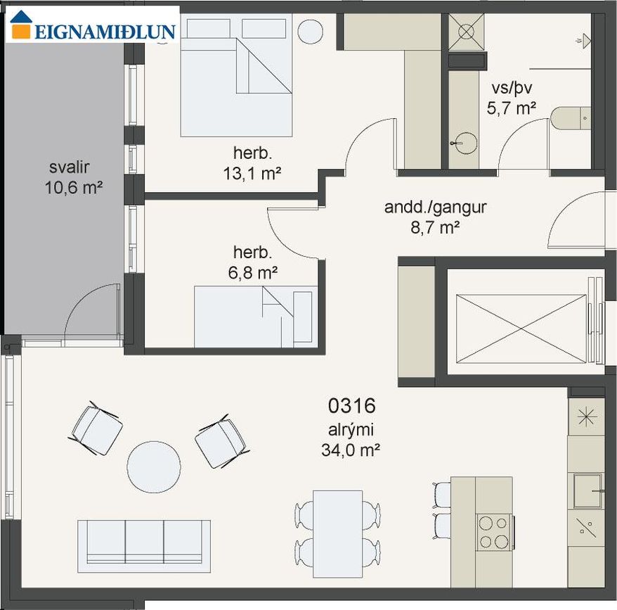 Skólatröð 8 - 0316, 200 Kópavogur