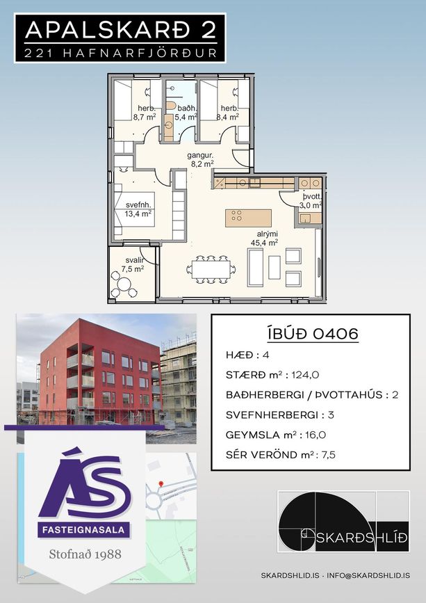 Apalskarð 2 - 0406, 221 Hafnarfjörður