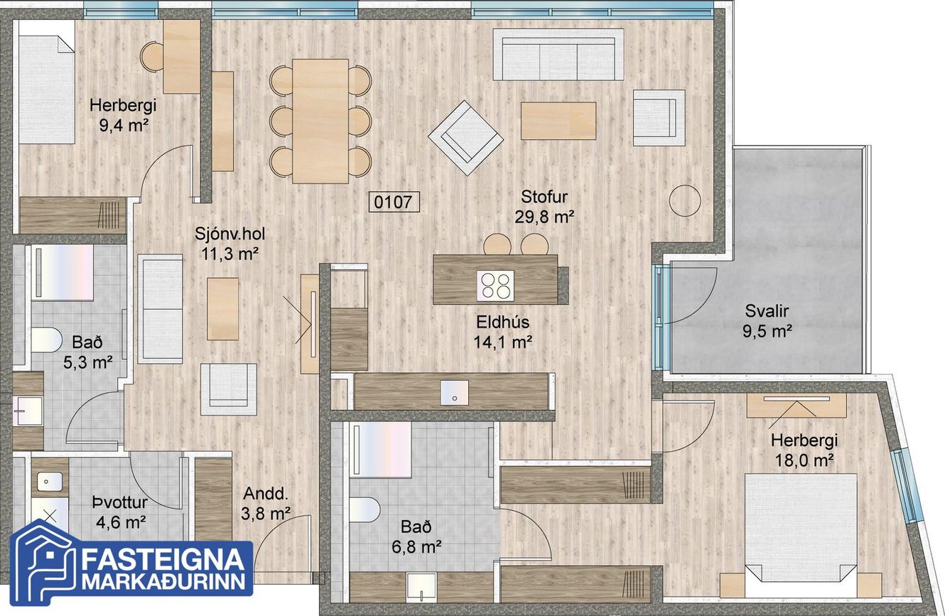 Naustavör 64 - 0107, 200 Kópavogur