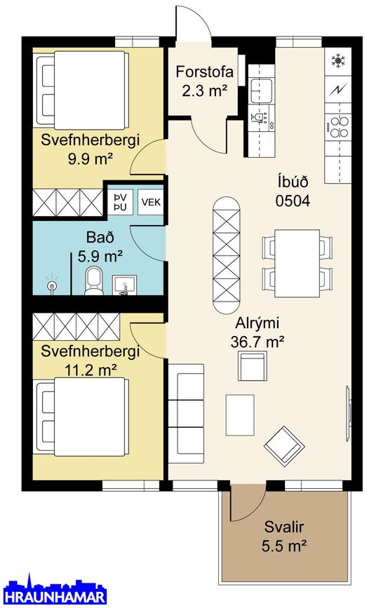 Áshamar 42 - 0405, 221 Hafnarfjörður