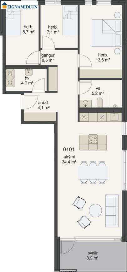 Skólatröð 2 - 0101, 200 Kópavogur