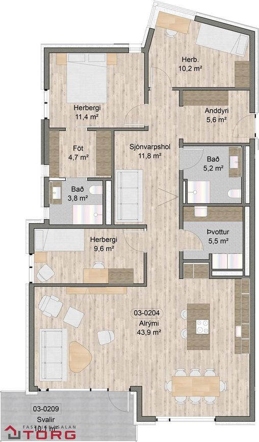 Asparlaut 5 - 0204, 230 Reykjanesbær