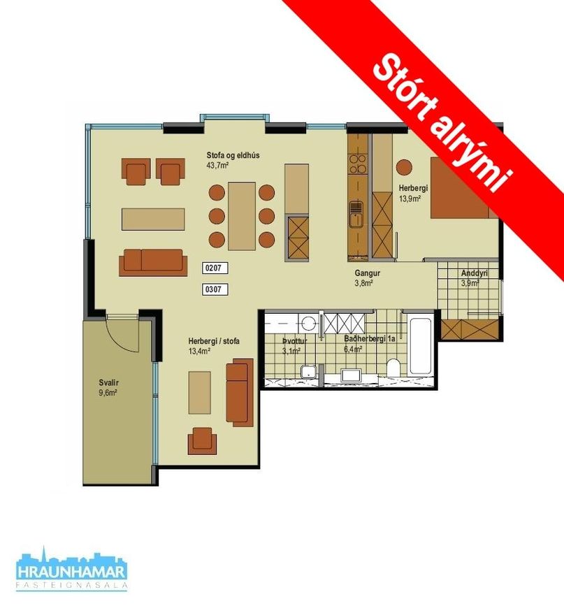 Norðurbakki 1C - 0207, 220 Hafnarfjörður