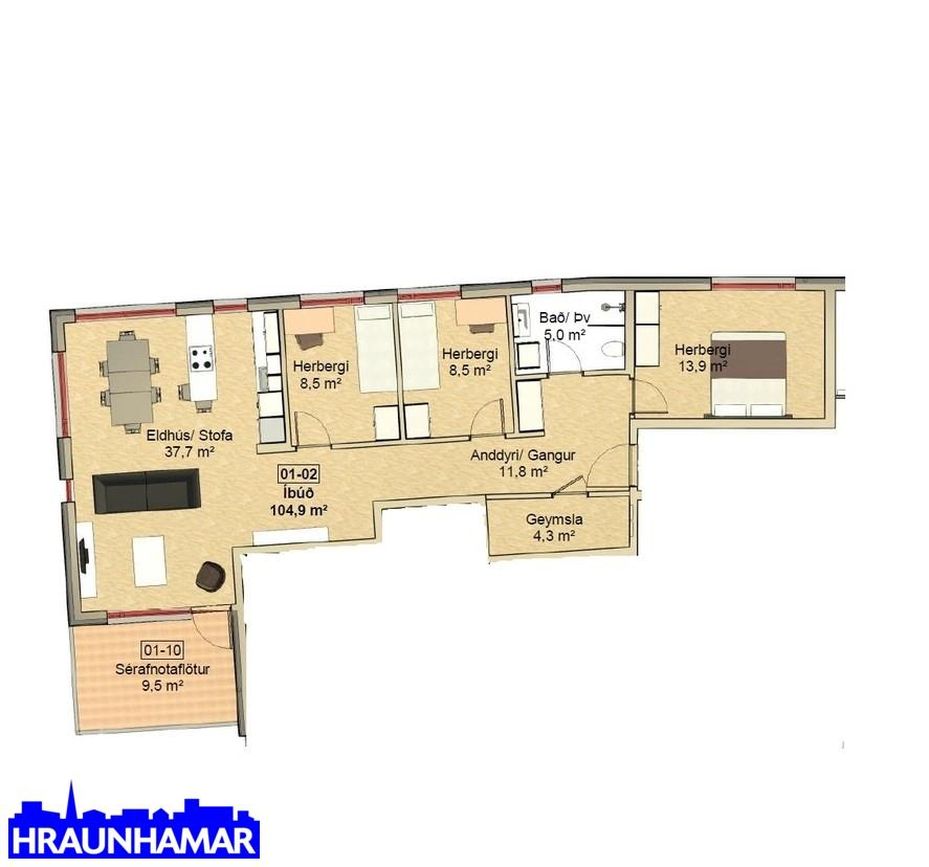 Hringhamar 5 - 0102, 221 Hafnarfjörður