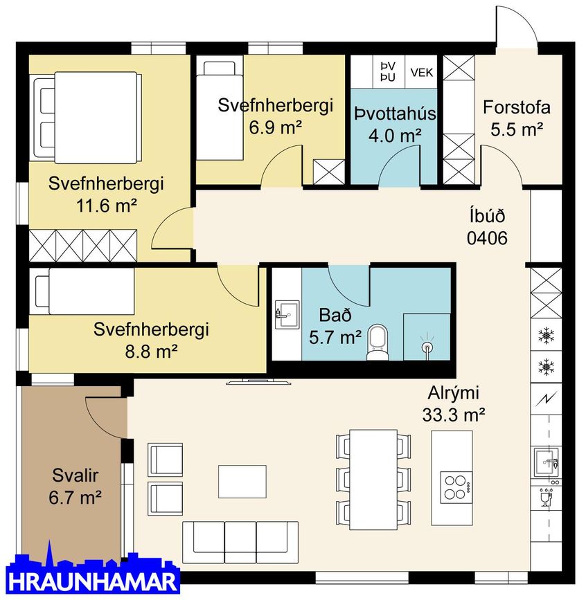 Áshamar 42 - 0406, 221 Hafnarfjörður