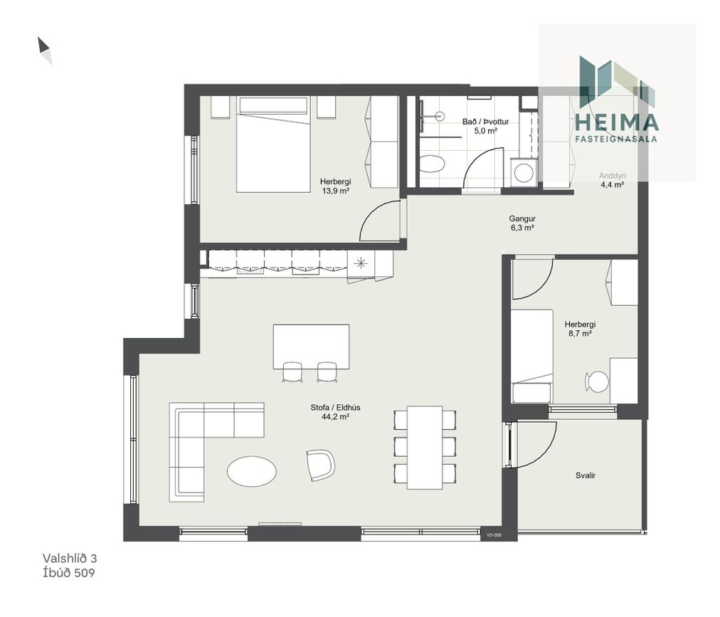 Valshlíð 3 - 0509, 102 Reykjavík