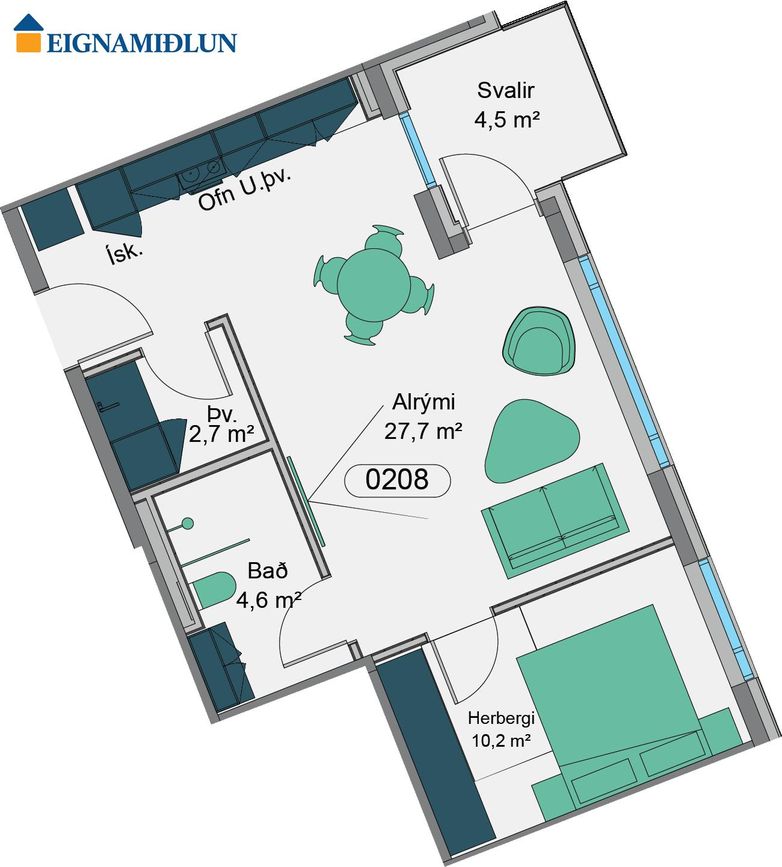 Vetrarbraut 2B - 0208, 210 Garðabær