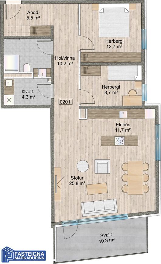 Naustavör 66, 200 Kópavogur
