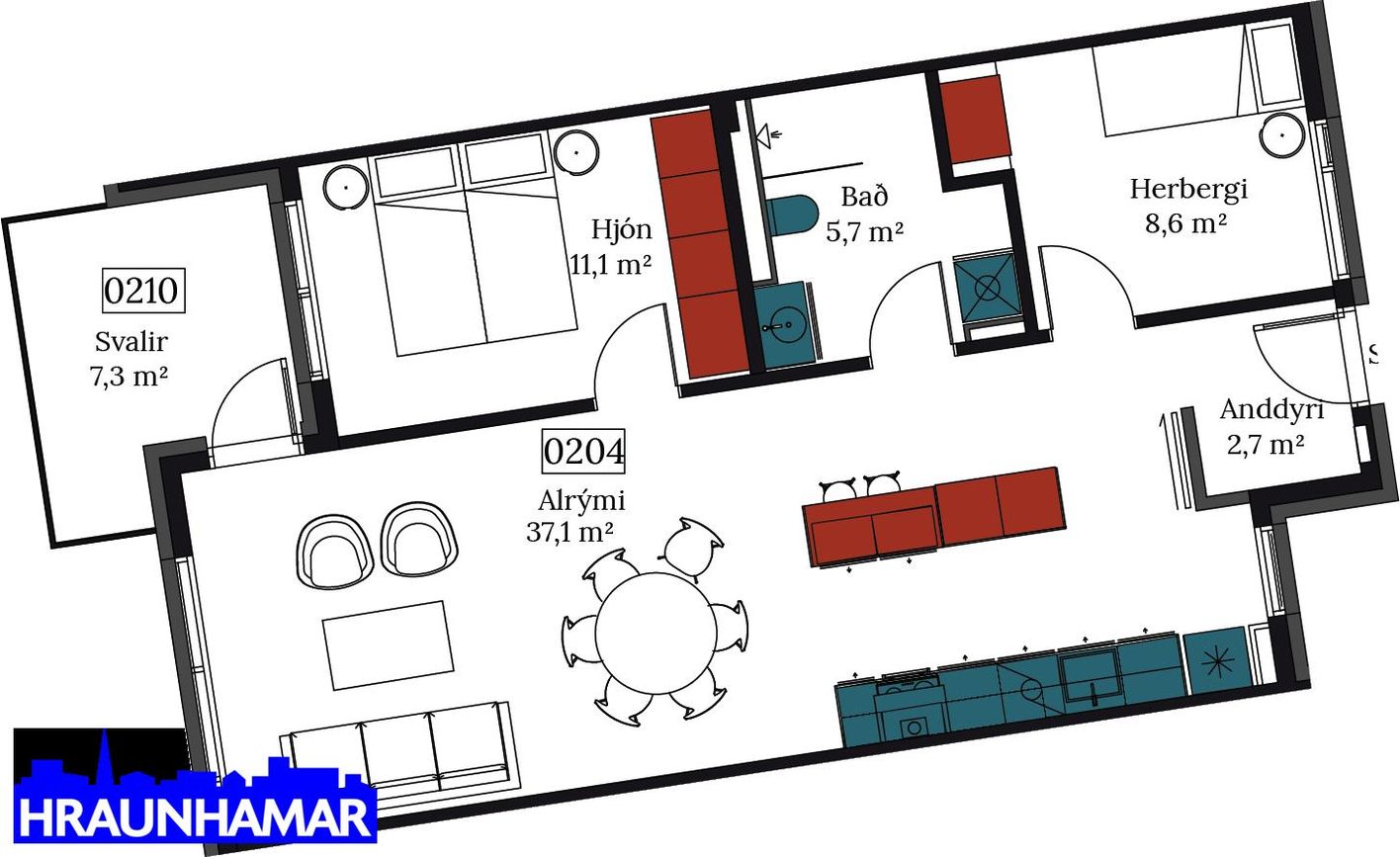 Áshamar 26 - 0204, 221 Hafnarfjörður