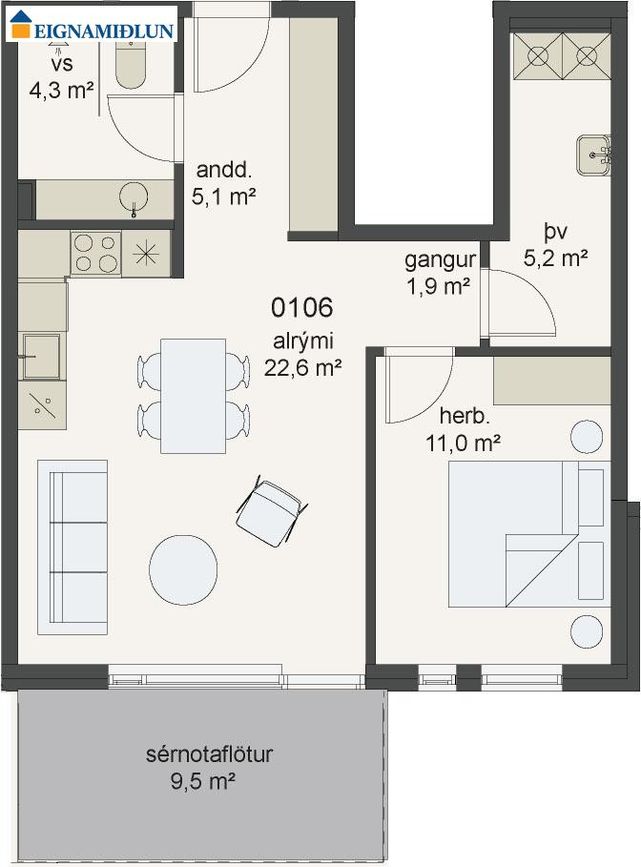 Hávegur 4 - 0106, 200 Kópavogur