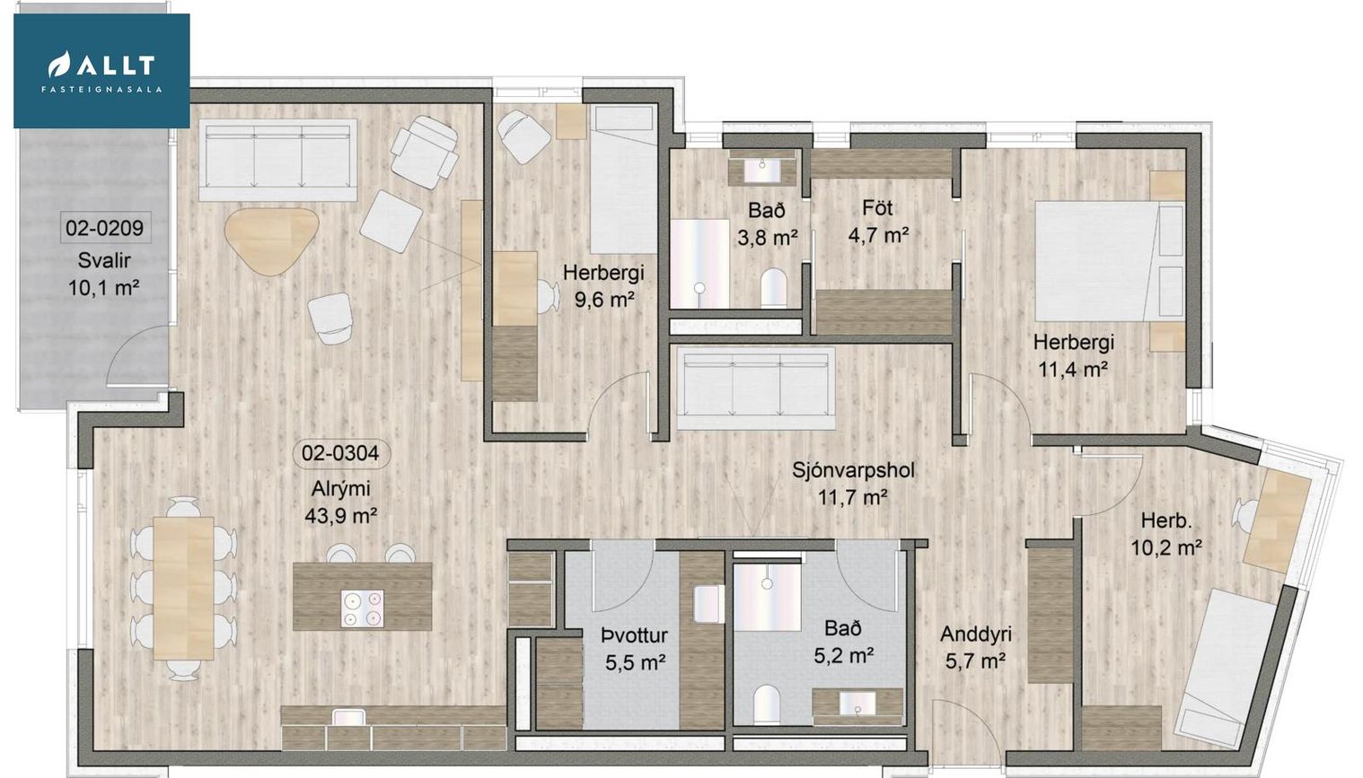 Asparlaut 3 - 0304, 230 Reykjanesbær