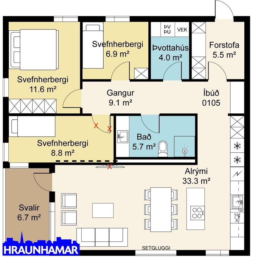 Áshamar 42 - 0105, 221 Hafnarfjörður