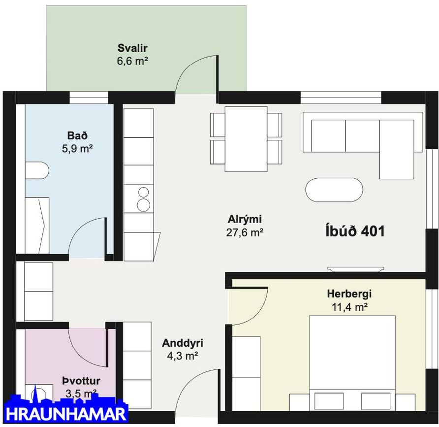 Baughamar 5 - 0401, 221 Hafnarfjörður