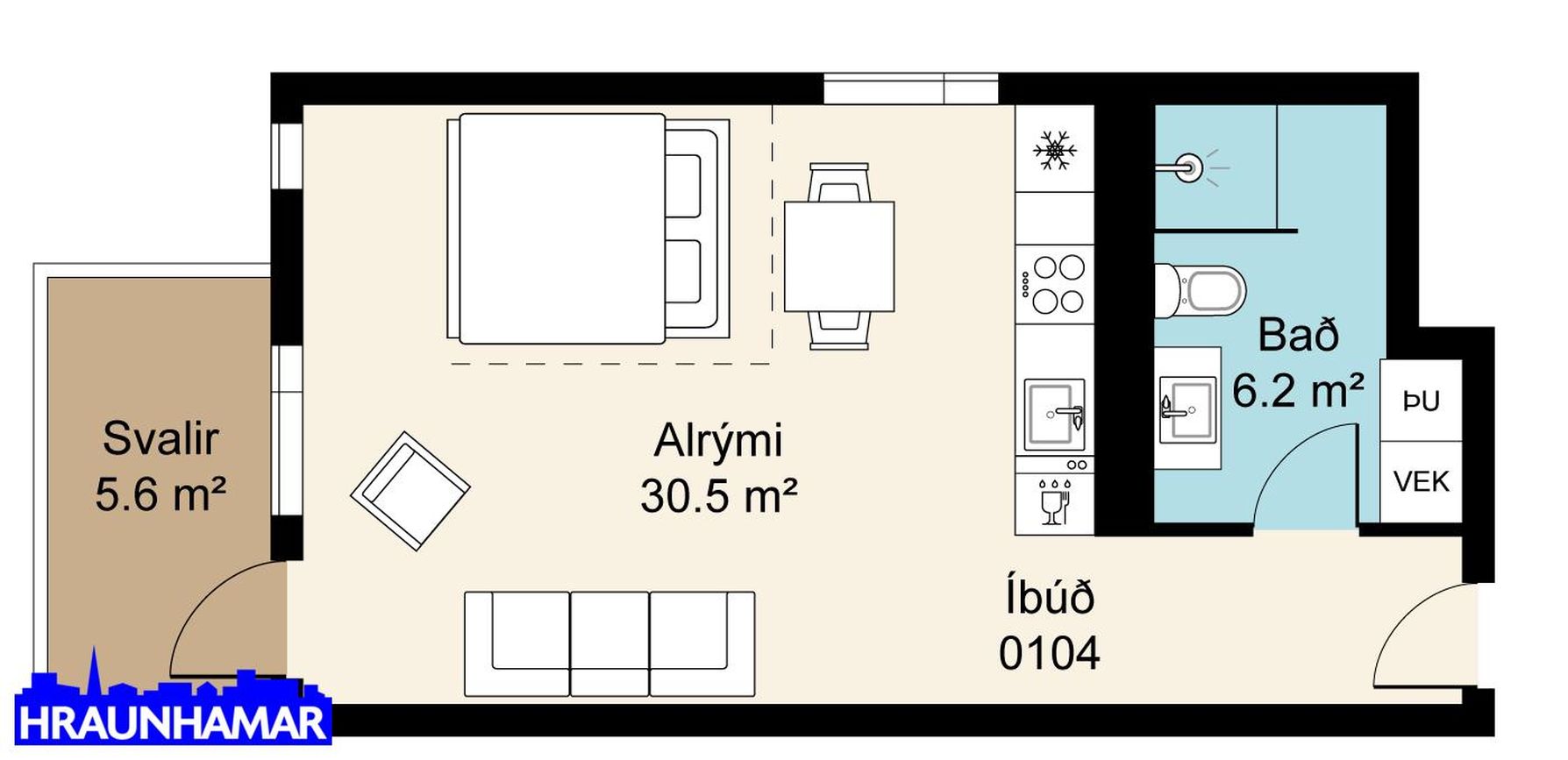 Áshamar 44 - 0104, 221 Hafnarfjörður
