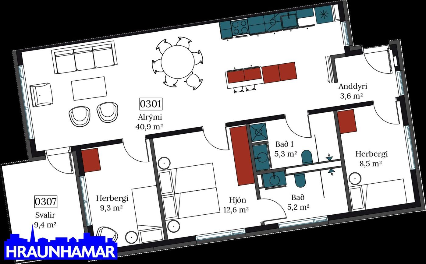 Áshamar 26 - 0301, 221 Hafnarfjörður