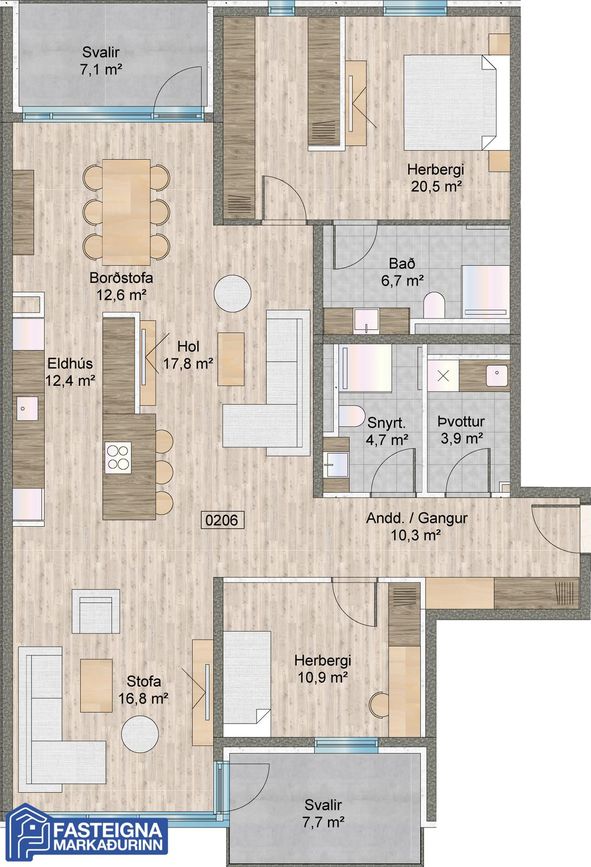 Naustavör 64 - 0206, 200 Kópavogur