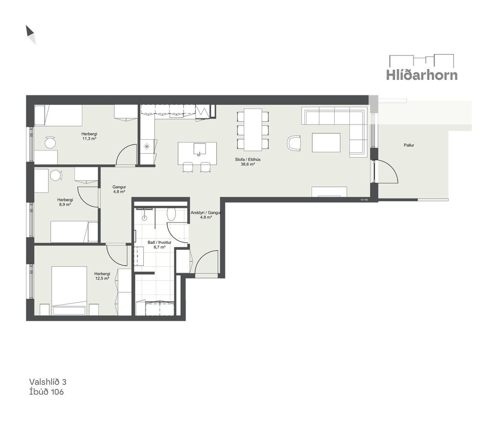 Valshlíð 3 - 0106, 102 Reykjavík