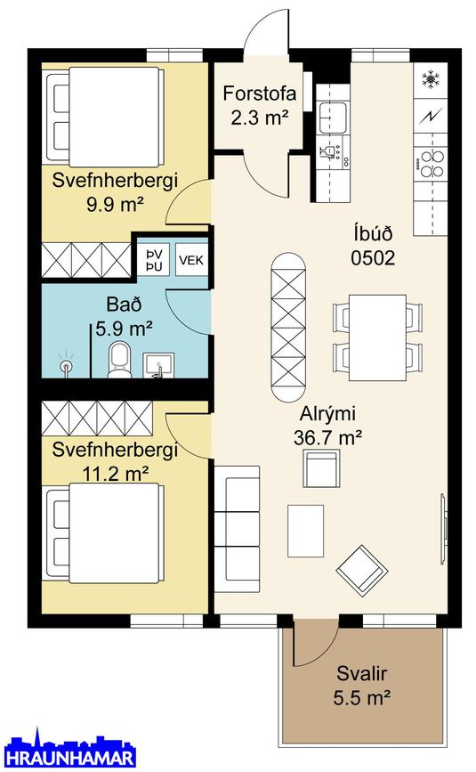 Áshamar 42 - 0405, 221 Hafnarfjörður
