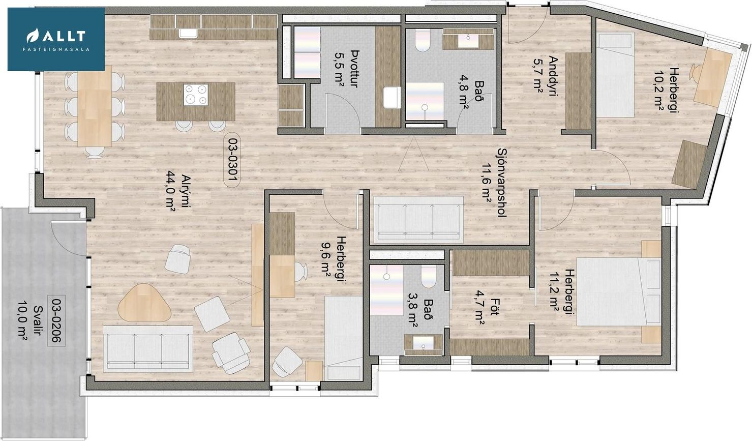 Asparlaut 5 - 0301, 230 Reykjanesbær