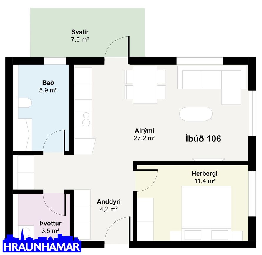 Baughamar 7 - 0106, 221 Hafnarfjörður