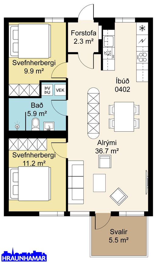 Áshamar 42 - 0103, 221 Hafnarfjörður