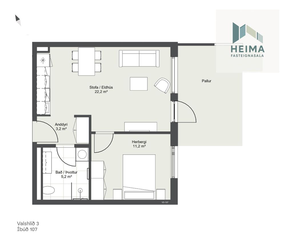 Valshlíð 3 - 0107, 102 Reykjavík