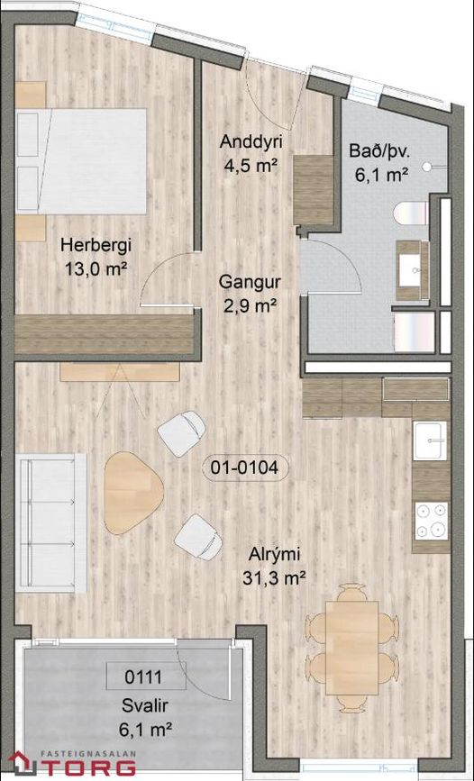 Asparlaut 1 - 0104, 230 Reykjanesbær