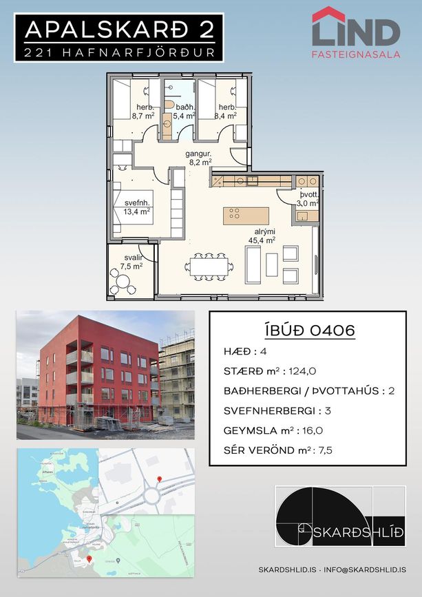 Apalskarð 2 - 0406, 221 Hafnarfjörður