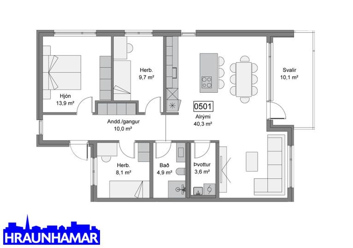 Baughamar 3 - 0501, 221 Hafnarfjörður