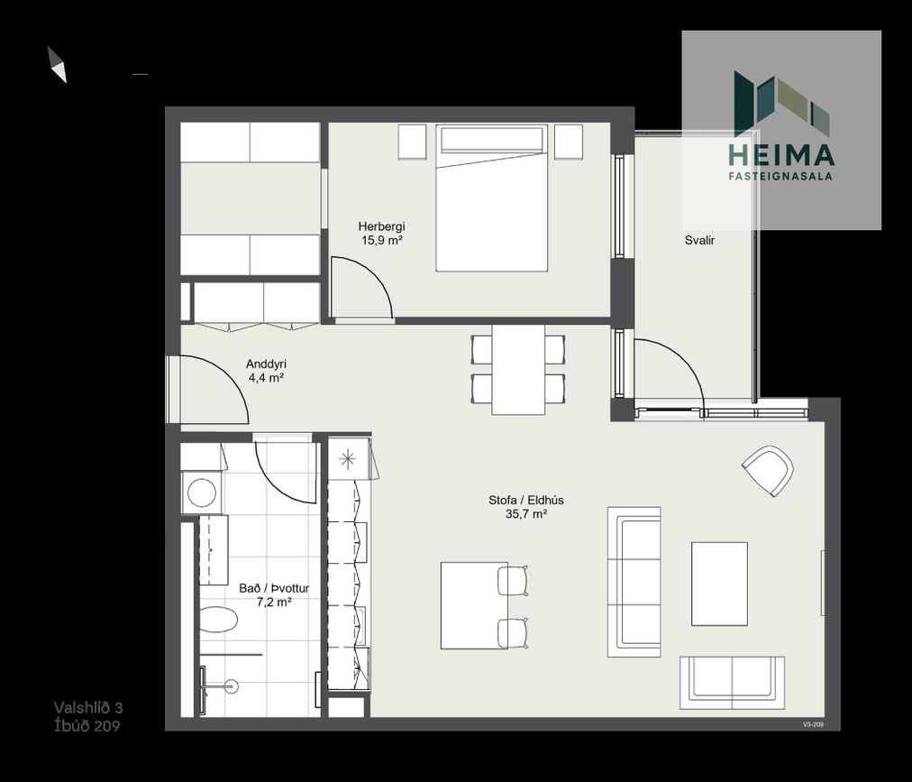 Valshlíð 3 - 0209, 102 Reykjavík