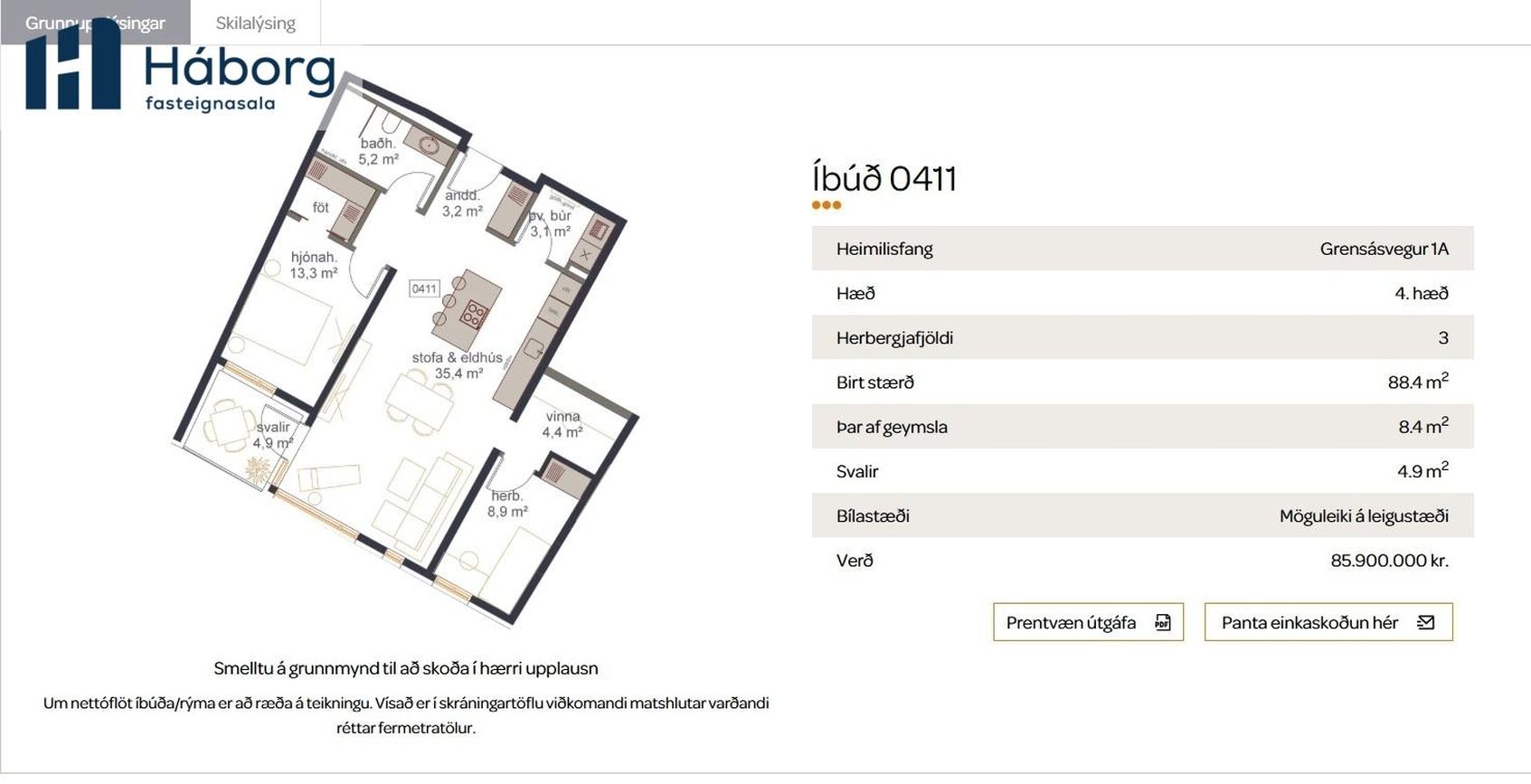 Grensásvegur 1A - 0411, 108 Reykjavík